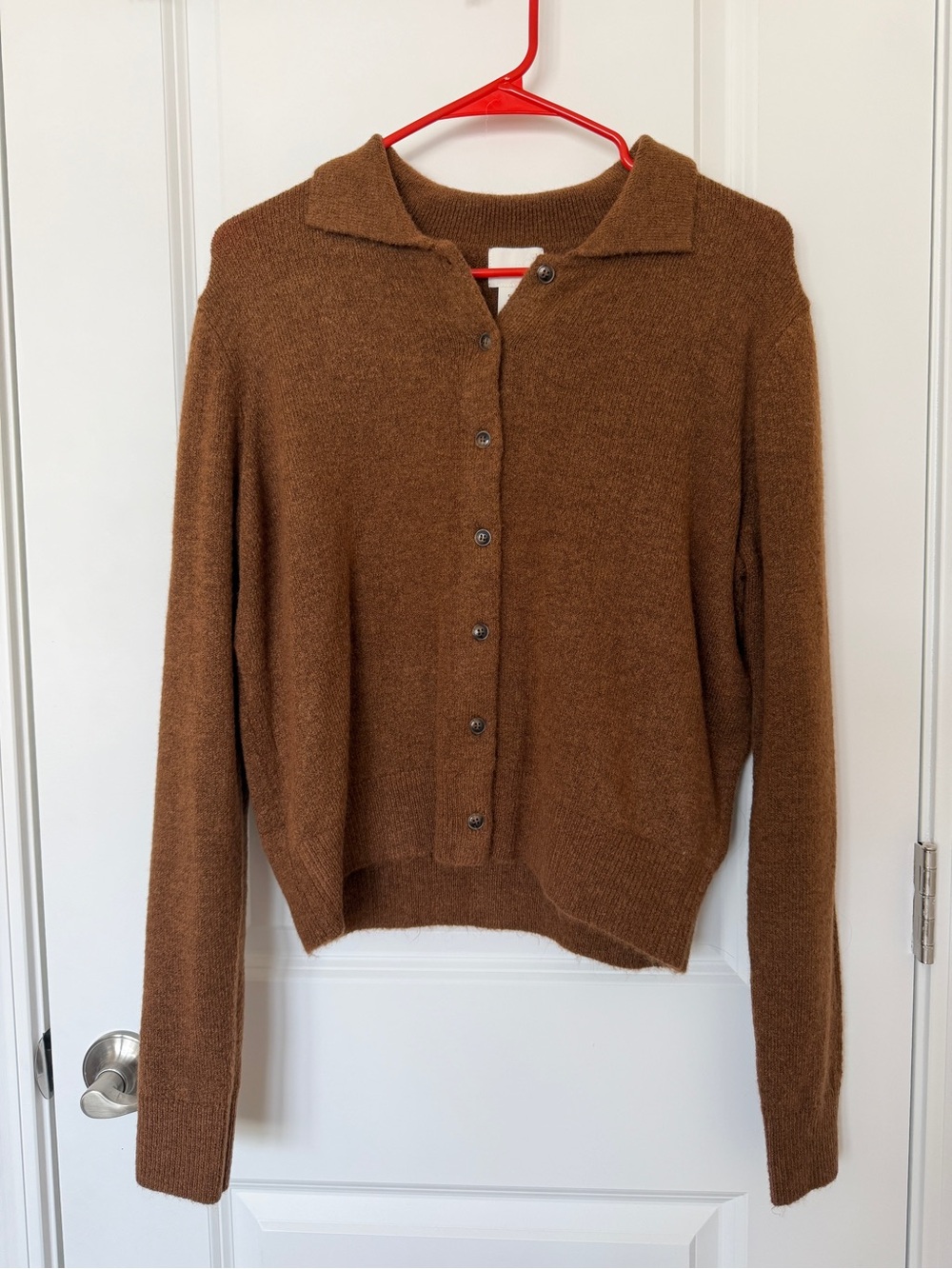 H&M Brown Collared Button-Front Women's Sweater